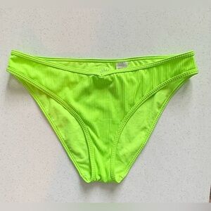 NWOT Hollister Neon Green Ribbed Bikini Bottom
